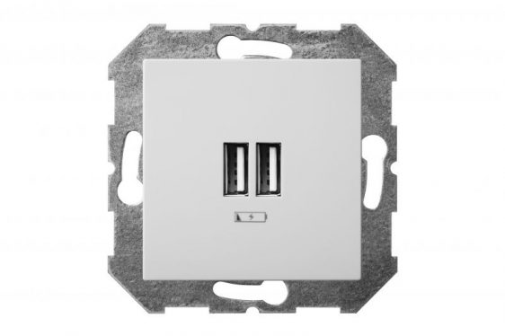 IUK-2-01 E/B 2xUSB-kroviklis baltas Liregus Epsilon