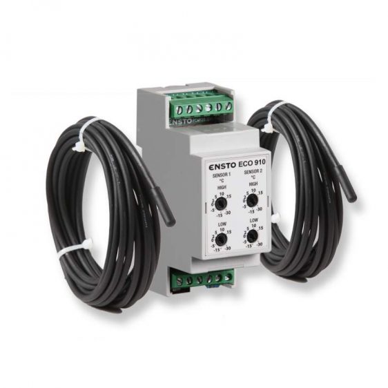 ECO910 universalus dviejų ribų termostatas, 2300W, 10A