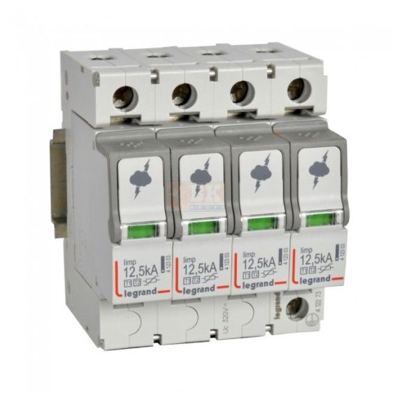 412273 Viršįtampių ribotuvas 320V/12,5kA 3P+NPE I+II (B+C) LEGRAND