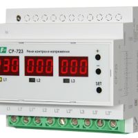 CP-723 Įtampos kontrolės relė 3F 3NO apatinė 140-210V, viršutinė 240-300V F&F
