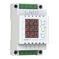 3F Įtampos kontrolės relė 3F 3NO 5A, apatinė 120-210V, viršutinė 220-280V ZUBR