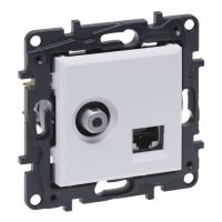 F tipo TV + RJ45 lizdas 6 UTP